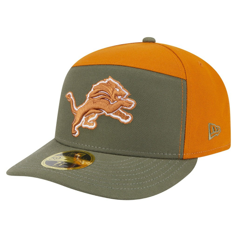 Detroit Lions New Era Two-Tone Color Pack Split Panel 59FIFTY Fitted Hat - Olive/Brown - NFL