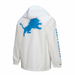 Detroit Lions Vintage Logo Coaches Full-Snap Hoodie Jacket - White - Mitchell & Ness