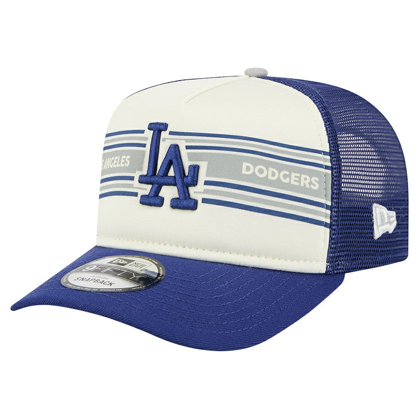 Los Angeles Dodgers New Era Banner A-Frame 9FIFTY Trucker Snapback Hat for sale