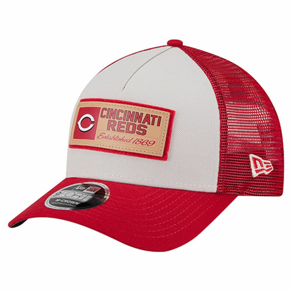 Cincinnati Reds New Era Text A-Frame Trucker 9FORTY Hat Discount