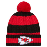 Kansas City Chiefs New Era Women's Braided Cuffed Knit Hat with Pom - Red - NFL