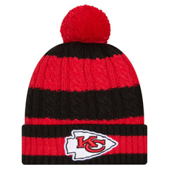 Kansas City Chiefs New Era Women's Braided Cuffed Knit Hat with Pom - Red - NFL