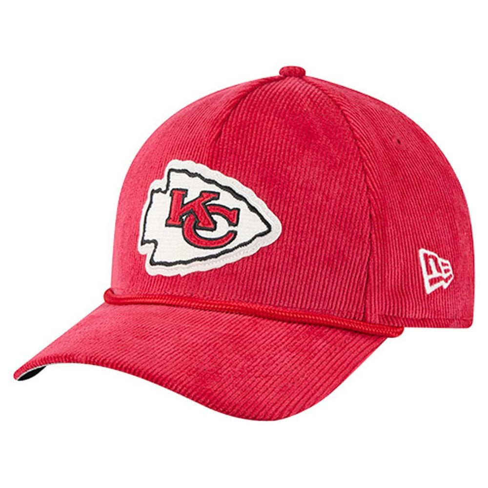 Kansas City Chiefs New Era Cord Corduroy 9FORTY A-Frame Adjustable Hat - Red - NFL
