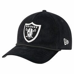 Las Vegas Raiders New Era Cord Corduroy 9FORTY A-Frame Adjustable Hat - Black - NFL