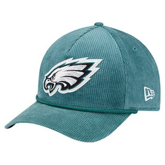Philadelphia Eagles New Era Cord Corduroy 9FORTY A-Frame Adjustable Hat - Midnight Green - NFL