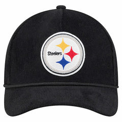 Pittsburgh Steelers New Era Cord Corduroy 9FORTY A-Frame Adjustable Hat - Black - NFL