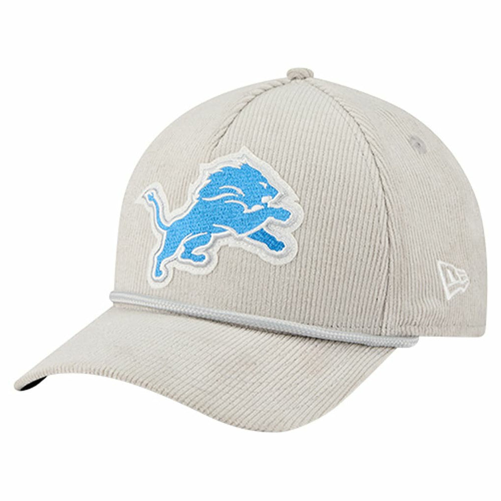 Detroit Lions New Era Cord Corduroy 9FORTY A-Frame Adjustable Hat - Silver - NFL