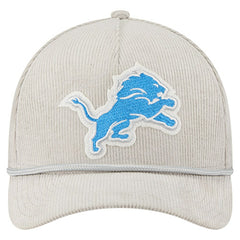 Detroit Lions New Era Cord Corduroy 9FORTY A-Frame Adjustable Hat - Silver - NFL