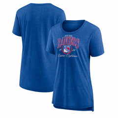 New York Rangers Women's Reign Supreme Tri-Blend T-Shirt - Blue | NHL Clearance