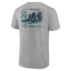 Seattle Kraken Glory Skates T-Shirt - Heather Gray | NHL Clearance