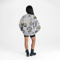 New Orleans Saints Gameday Couture Women's Always On Repeat Fleece Sweatshirt - Heather Gray - NFL