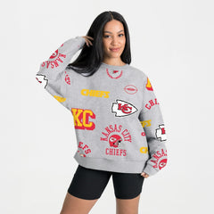 Kansas City Chiefs Gameday Couture Women's Always On Repeat Fleece Sweatshirt - Heather Gray - NFL