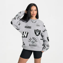 Las Vegas Raiders Gameday Couture Women's Always On Repeat Fleece Sweatshirt - Heather Gray - NFL