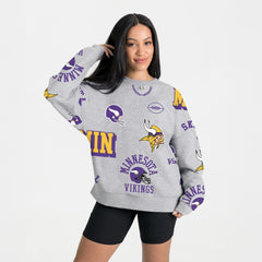 Minnesota Vikings Gameday Couture Women's Always On Repeat Fleece Sweatshirt - Heather Gray - NFL