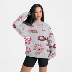 San Francisco 49ers Gameday Couture Women's Always On Repeat Fleece Sweatshirt - Heather Gray - NFL
