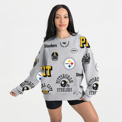 Pittsburgh Steelers Gameday Couture Women's Always On Repeat Fleece Sweatshirt - Heather Gray - NFL