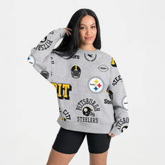 Pittsburgh Steelers Gameday Couture Women's Always On Repeat Fleece Sweatshirt - Heather Gray - NFL