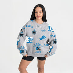 Detroit Lions Gameday Couture Women's Always On Repeat Fleece Sweatshirt - Heather Gray - NFL