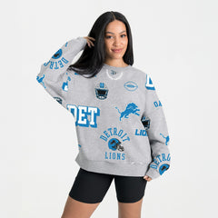 Detroit Lions Gameday Couture Women's Always On Repeat Fleece Sweatshirt - Heather Gray - NFL