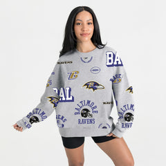 Baltimore Ravens Gameday Couture Women's Always On Repeat Fleece Sweatshirt - Heather Gray - NFL