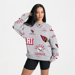 Arizona Cardinals Gameday Couture Women's Always On Repeat Fleece Sweatshirt - Heather Gray - NFL
