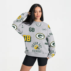 Green Bay Packers Gameday Couture Women's Always On Repeat Fleece Sweatshirt - Heather Gray - NFL