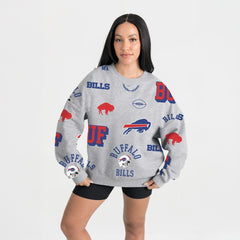 Buffalo Bills Gameday Couture Women's Always On Repeat Fleece Sweatshirt - Heather Gray - NFL