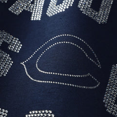 Chicago Bears Gameday Couture Women's Oversized Hype Era Rhinestone Text Sweatshirt - Navy - NFL