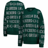 Green Bay Packers Gameday Couture Women's Oversized Hype Era Rhinestone Text Sweatshirt - Green - NFL