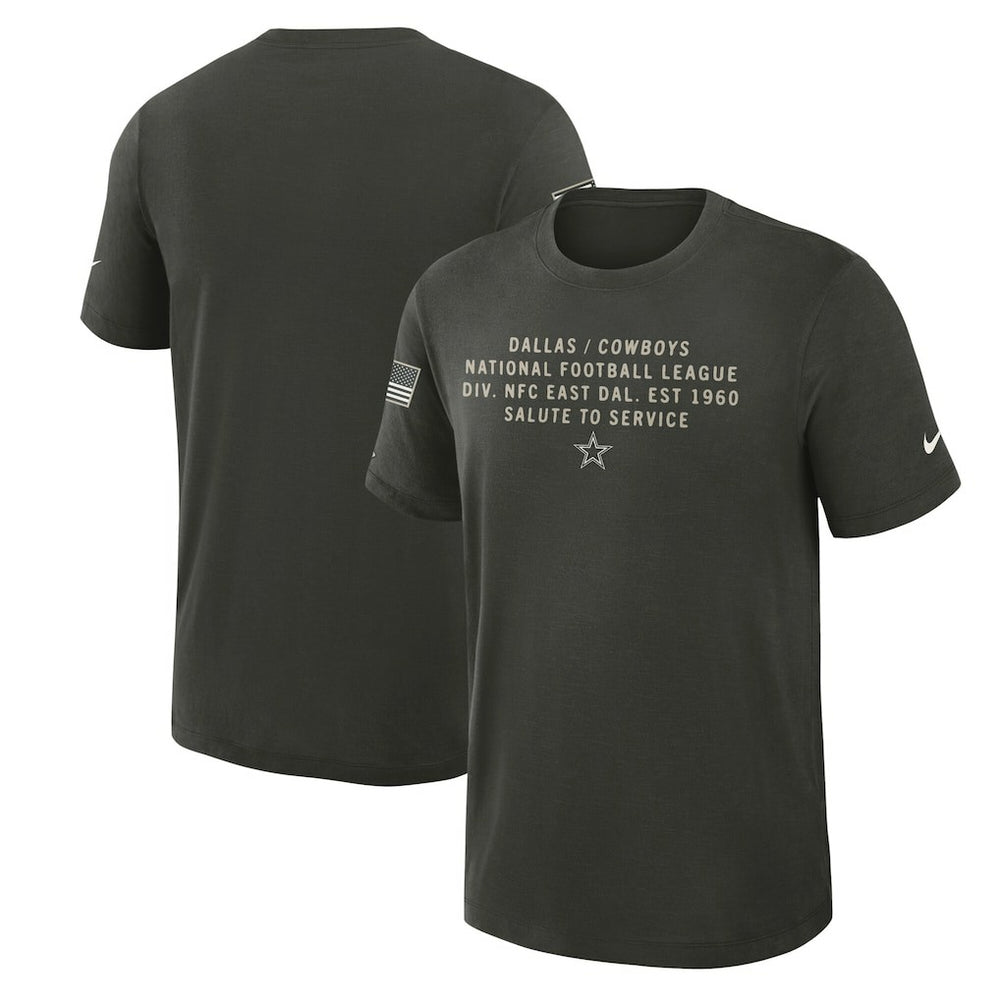 Dallas Cowboys 2025 Salute to Service Sideline Slub Dri-FIT T-Shirt - Forest Green - Nike