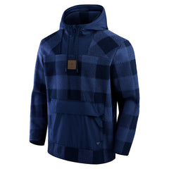 Dallas Cowboys Elements Plaid Polar Fleece Quarter-Zip Hoodie - Navy - Fanatics