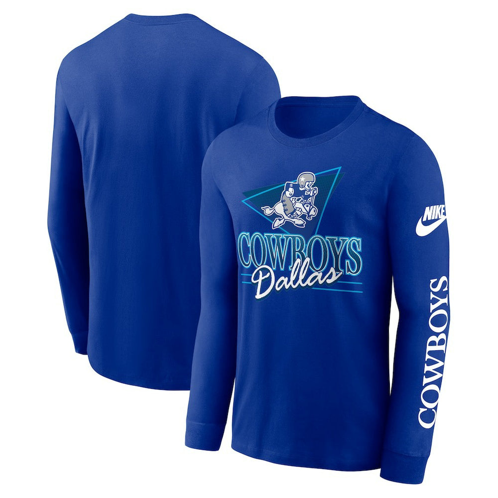 Dallas Cowboys Rewind Long Sleeve T-Shirt - Royal - Nike
