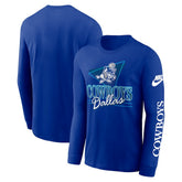 Dallas Cowboys Rewind Long Sleeve T-Shirt - Royal - Nike