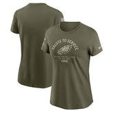 Philadelphia Eagles Women's 2025 Salute to Service Sideline T-Shirt - Olive - Nike