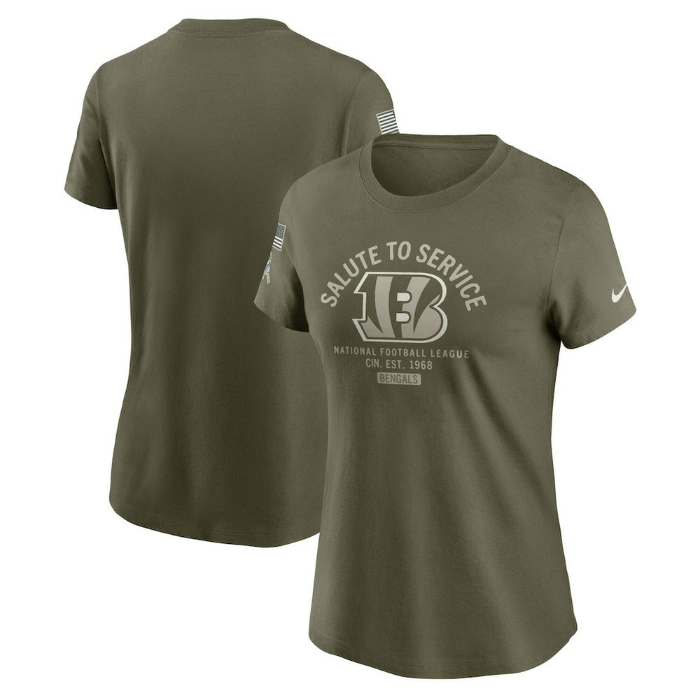 Cincinnati Bengals Women's 2025 Salute to Service Sideline T-Shirt - Olive - Nike