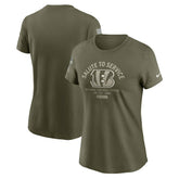 Cincinnati Bengals Women's 2025 Salute to Service Sideline T-Shirt - Olive - Nike