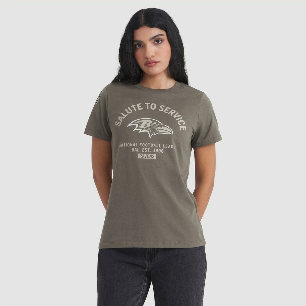Baltimore Ravens Women's 2025 Salute to Service Sideline T-Shirt - Olive - Nike