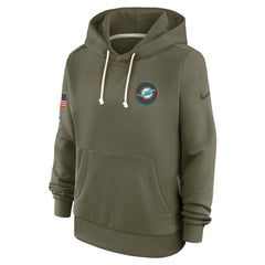 Miami Dolphins Women's 2025 Salute to Service Sideline Standard Issue Dri-FIT Hoodie - Olive - Nike