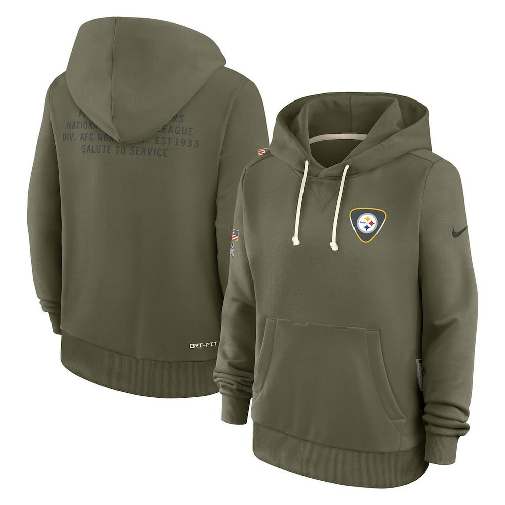 Pittsburgh Steelers Women's 2025 Salute to Service Sideline Standard Issue Dri-FIT Hoodie - Olive - Nike