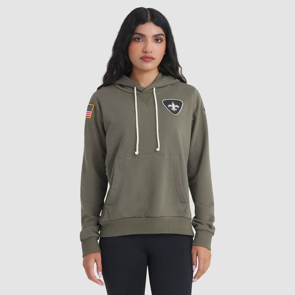 New Orleans Saints Women's 2025 Salute to Service Sideline Standard Issue Dri-FIT Hoodie - Olive - Nike