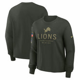 Detroit Lions Women's 2025 Salute to Service Sideline Dri-FIT Long Sleeve T-Shirt - Dark Green - Nike