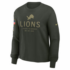 Detroit Lions Women's 2025 Salute to Service Sideline Dri-FIT Long Sleeve T-Shirt - Dark Green - Nike