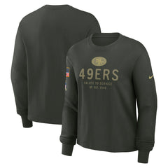 San Francisco 49ers Women's 2025 Salute to Service Sideline Dri-FIT Long Sleeve T-Shirt - Dark Green - Nike