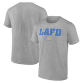 Los Angeles Chargers Unisex LAFD T-Shirt - Gray - NFL