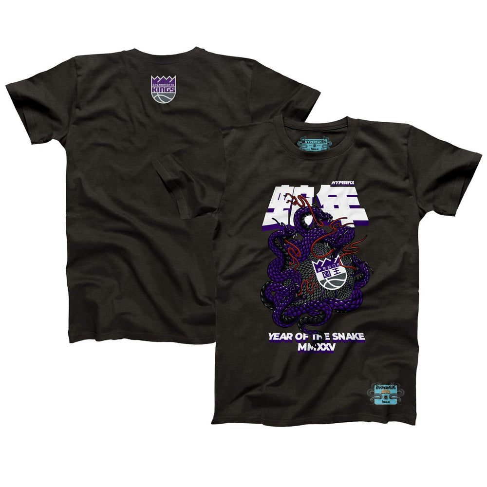 Sacramento Kings NBALab x Hyperfly Unisex Year of the Snake Lunar New Year Collection T-Shirt Heather Black