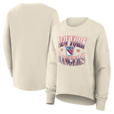 New York Rangers Fanatics Women's Oversized Vintage Slice Pullover Sweatshirt - Cream | Fanatics Lifestyle