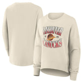 Vancouver Canucks Fanatics Women's Oversized Vintage Slice Pullover Sweatshirt - Cream | Fanatics Clearance