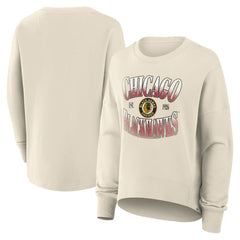 Chicago Blackhawks Fanatics Women's Oversized Vintage Slice Pullover Sweatshirt - Cream | Fanatics near me