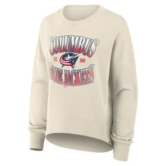 Columbus Blue Jackets Fanatics Women's Oversized Slice Pullover Sweatshirt - Cream | Fanatics online