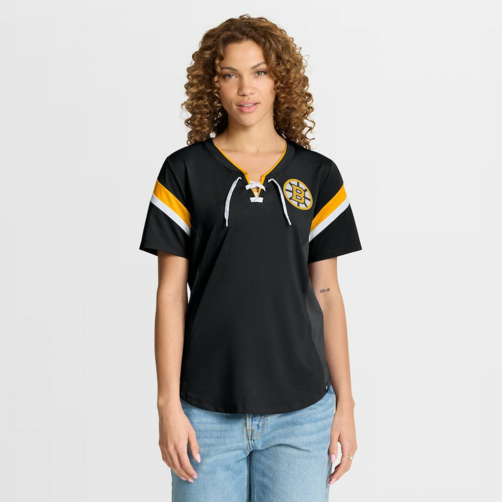 Boston Bruins Fanatics Women's Offside Athena T-Shirt - Black | Fanatics Lifestyle